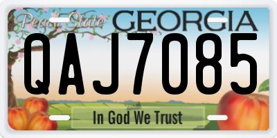 GA license plate QAJ7085