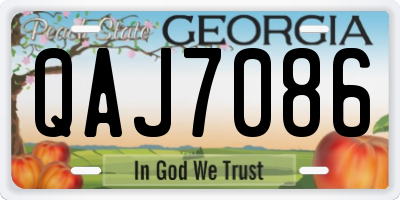 GA license plate QAJ7086