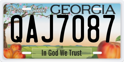 GA license plate QAJ7087