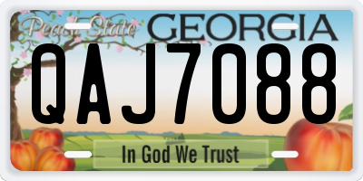 GA license plate QAJ7088