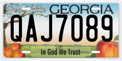 GA license plate QAJ7089