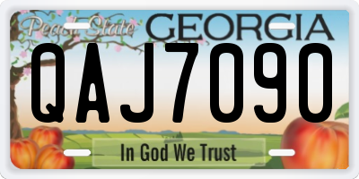 GA license plate QAJ7090