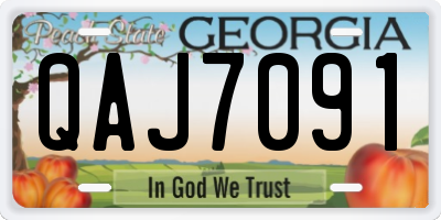 GA license plate QAJ7091