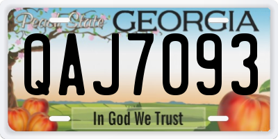 GA license plate QAJ7093