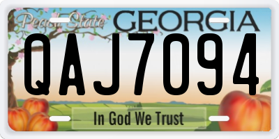 GA license plate QAJ7094