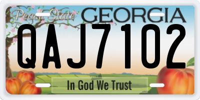 GA license plate QAJ7102