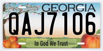 GA license plate QAJ7106