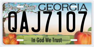 GA license plate QAJ7107
