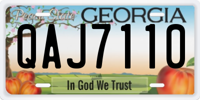 GA license plate QAJ7110