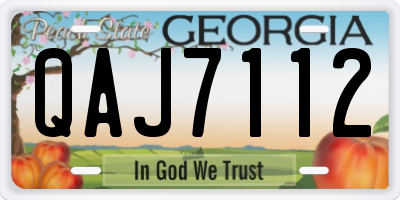 GA license plate QAJ7112