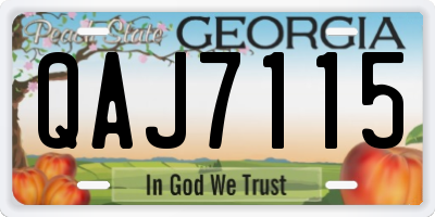 GA license plate QAJ7115
