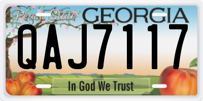 GA license plate QAJ7117