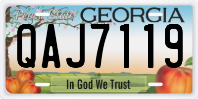 GA license plate QAJ7119