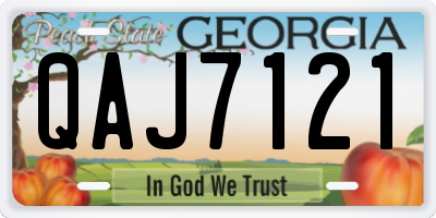 GA license plate QAJ7121
