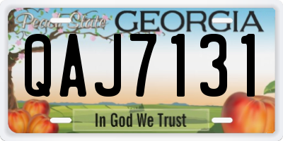 GA license plate QAJ7131