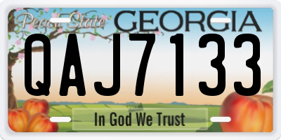 GA license plate QAJ7133