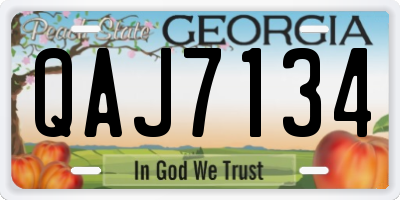 GA license plate QAJ7134
