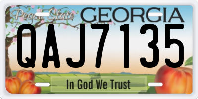 GA license plate QAJ7135