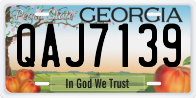 GA license plate QAJ7139