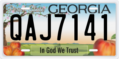 GA license plate QAJ7141