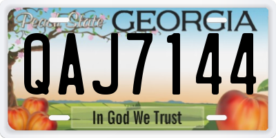 GA license plate QAJ7144