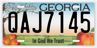 GA license plate QAJ7145