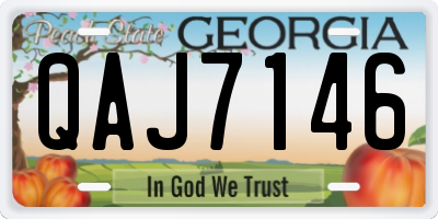 GA license plate QAJ7146