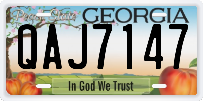 GA license plate QAJ7147