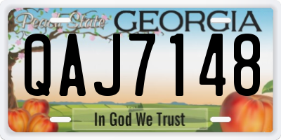 GA license plate QAJ7148