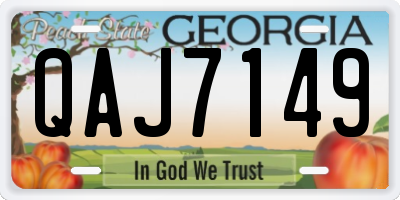 GA license plate QAJ7149