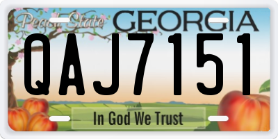 GA license plate QAJ7151