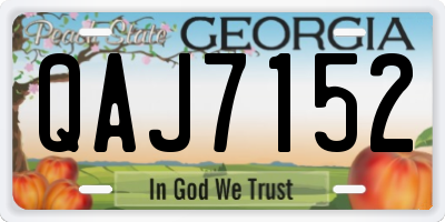 GA license plate QAJ7152
