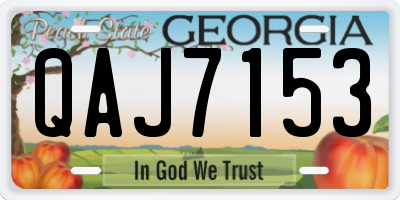 GA license plate QAJ7153