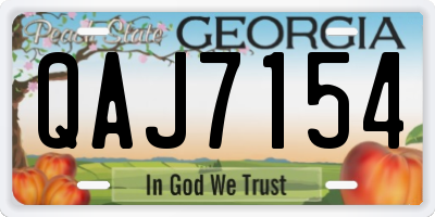 GA license plate QAJ7154