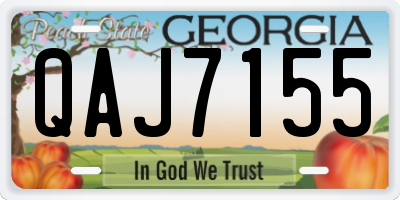 GA license plate QAJ7155
