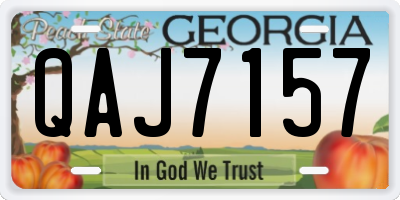 GA license plate QAJ7157