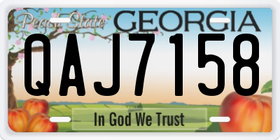 GA license plate QAJ7158