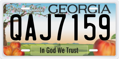 GA license plate QAJ7159