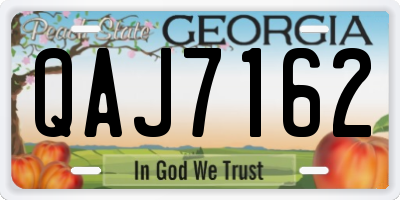 GA license plate QAJ7162