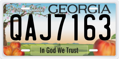 GA license plate QAJ7163