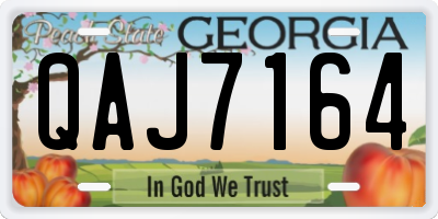GA license plate QAJ7164