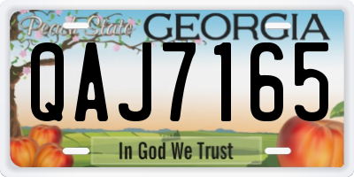 GA license plate QAJ7165