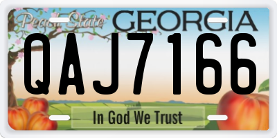 GA license plate QAJ7166