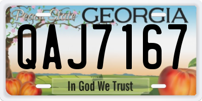 GA license plate QAJ7167