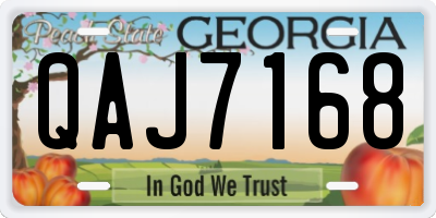 GA license plate QAJ7168