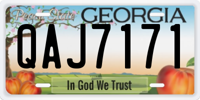GA license plate QAJ7171