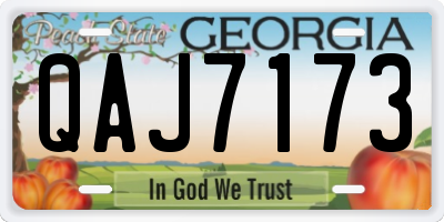 GA license plate QAJ7173