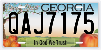 GA license plate QAJ7175