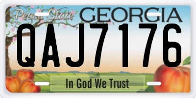 GA license plate QAJ7176