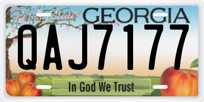 GA license plate QAJ7177